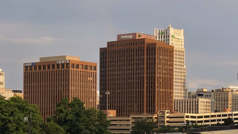 The Akron skyline